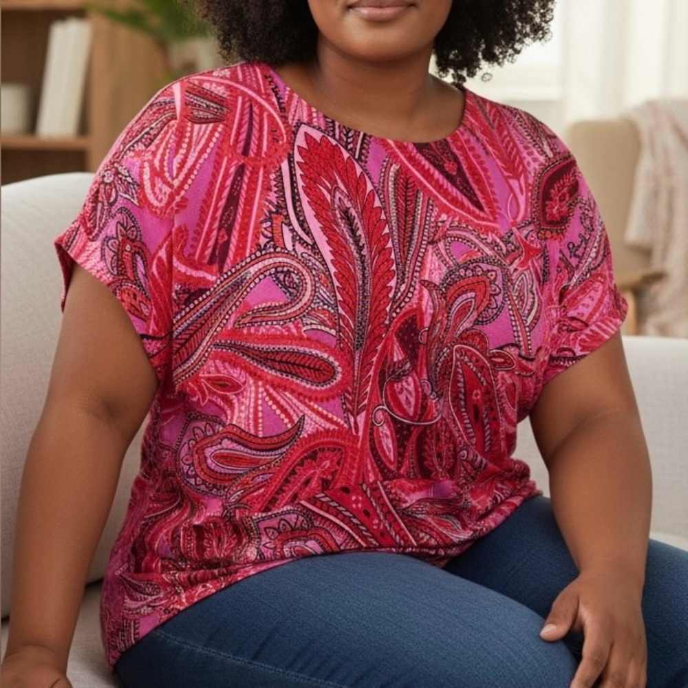 Vibrant Paisley Print Top